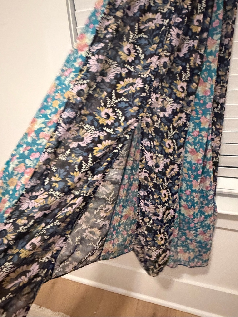 Free People Floral Maxi Dress - Black & Teal - Picture 3 of 5